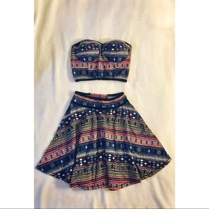 ✨Material Girl Strapless Crop Top and Skirt✨